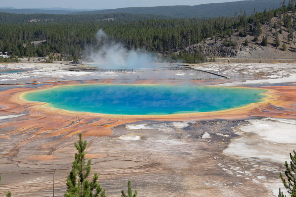 Grand Prismatic Spring from Elevated View