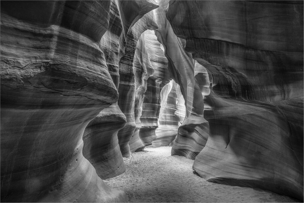 Black & White Image of Antelope Canyon