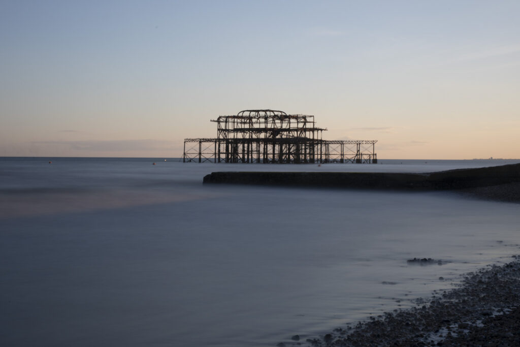 Brighton burnt out old pier